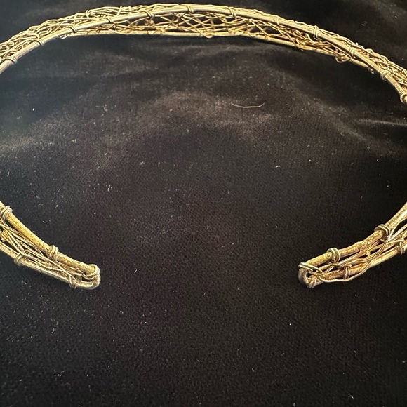 Vintage Fine Silver Work Chain Bib Necklace - Picture 6 of 6